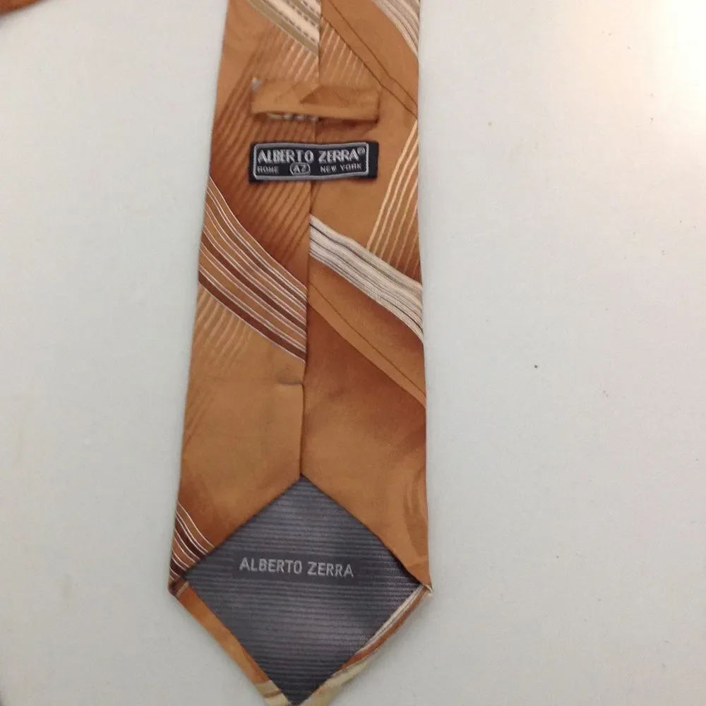 Alberto Zerra 100% Silk HANDMADE Neck Tie Rome/New York